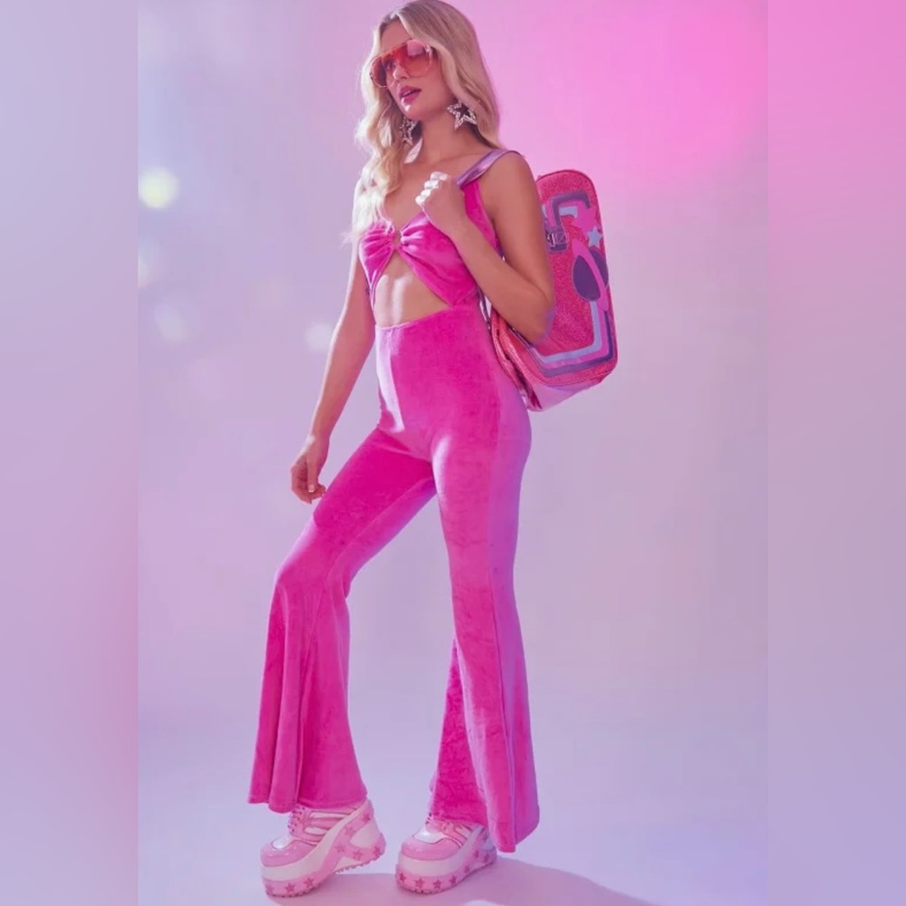 Pink Velvet Jumpsuit